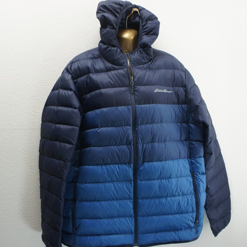 Mens Eddie Bauer eb650 cirruslite packable down hooded jacket size XL